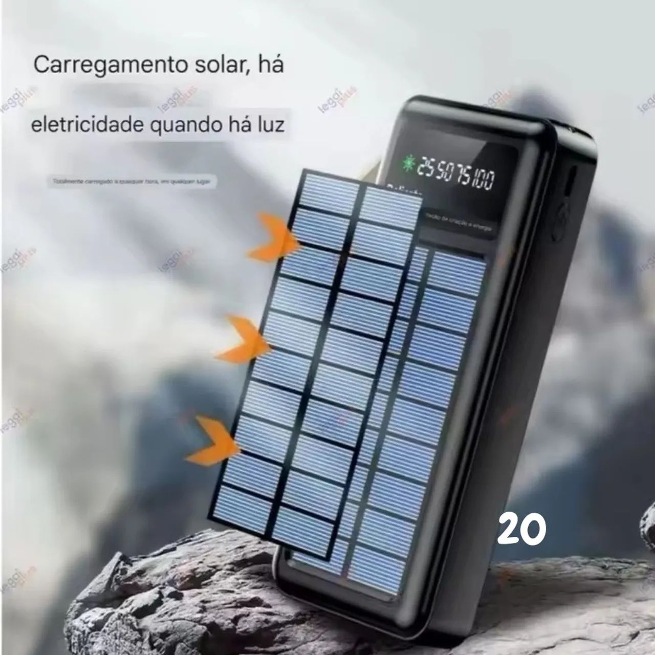 POWER BANK COM CARREGANENTO SOLAR  - Foto 3