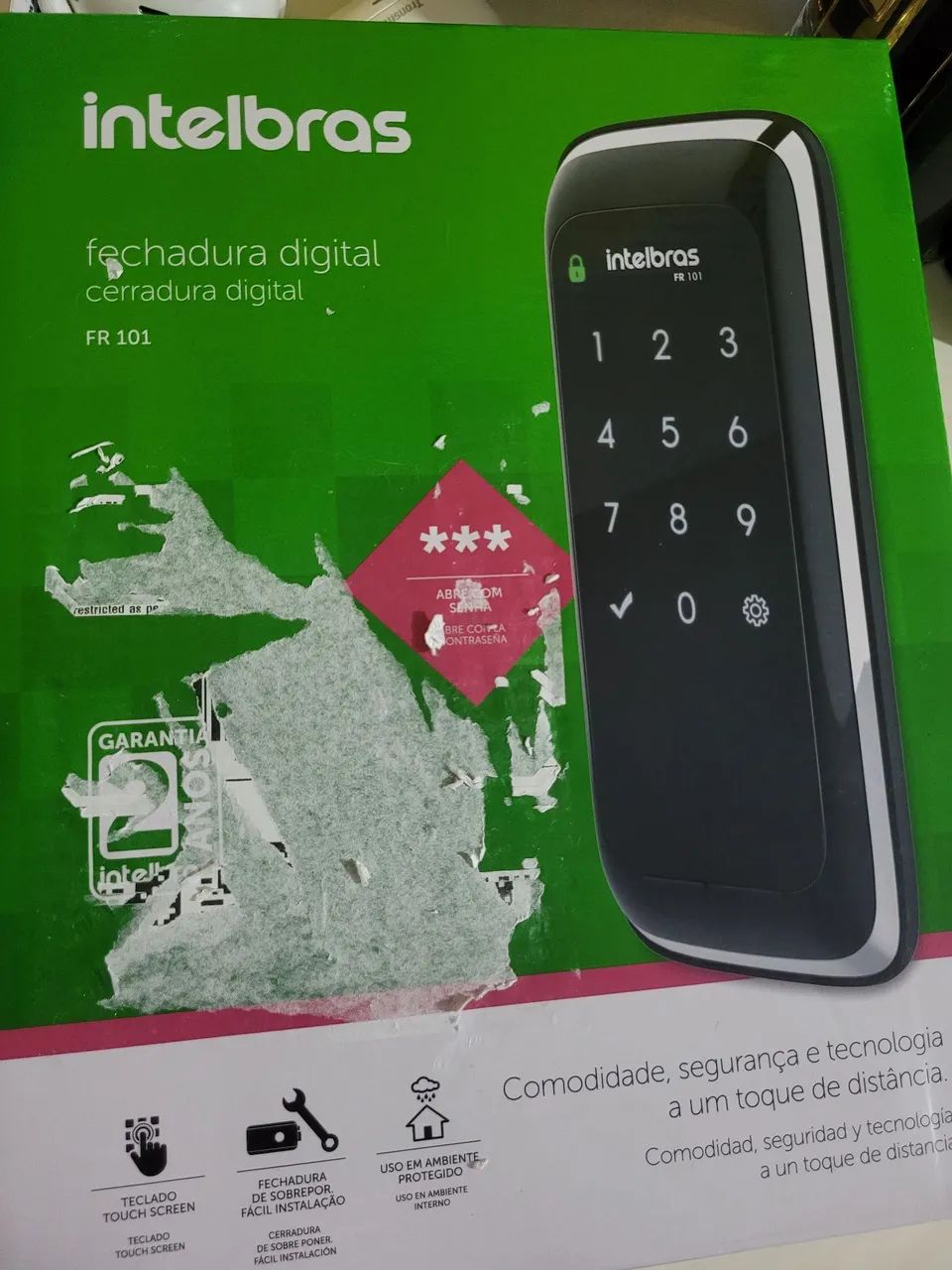 Fechadura Digital Intelbras FR 101 Touch - Nova