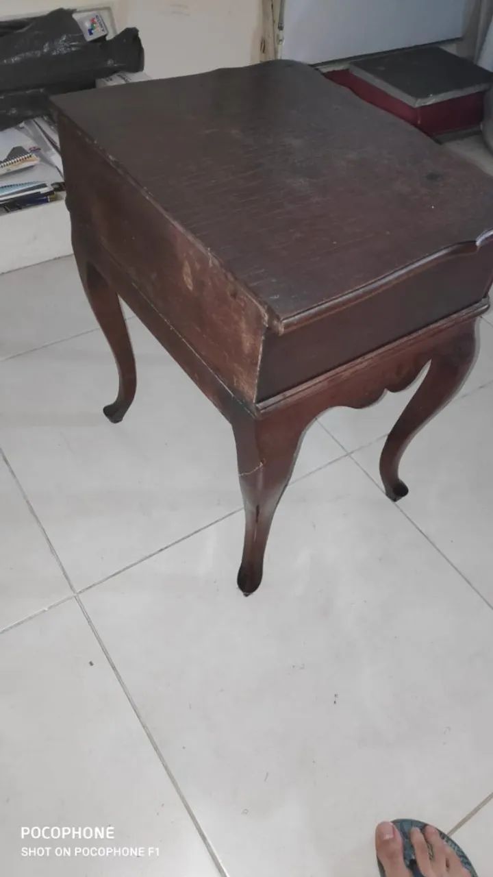 Mesa lateral de estilo Luís XV (1940 Mandeira) - Foto 3