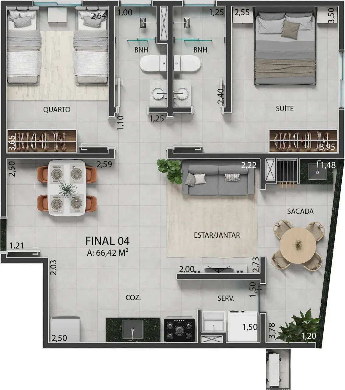 PLANTA 66m²