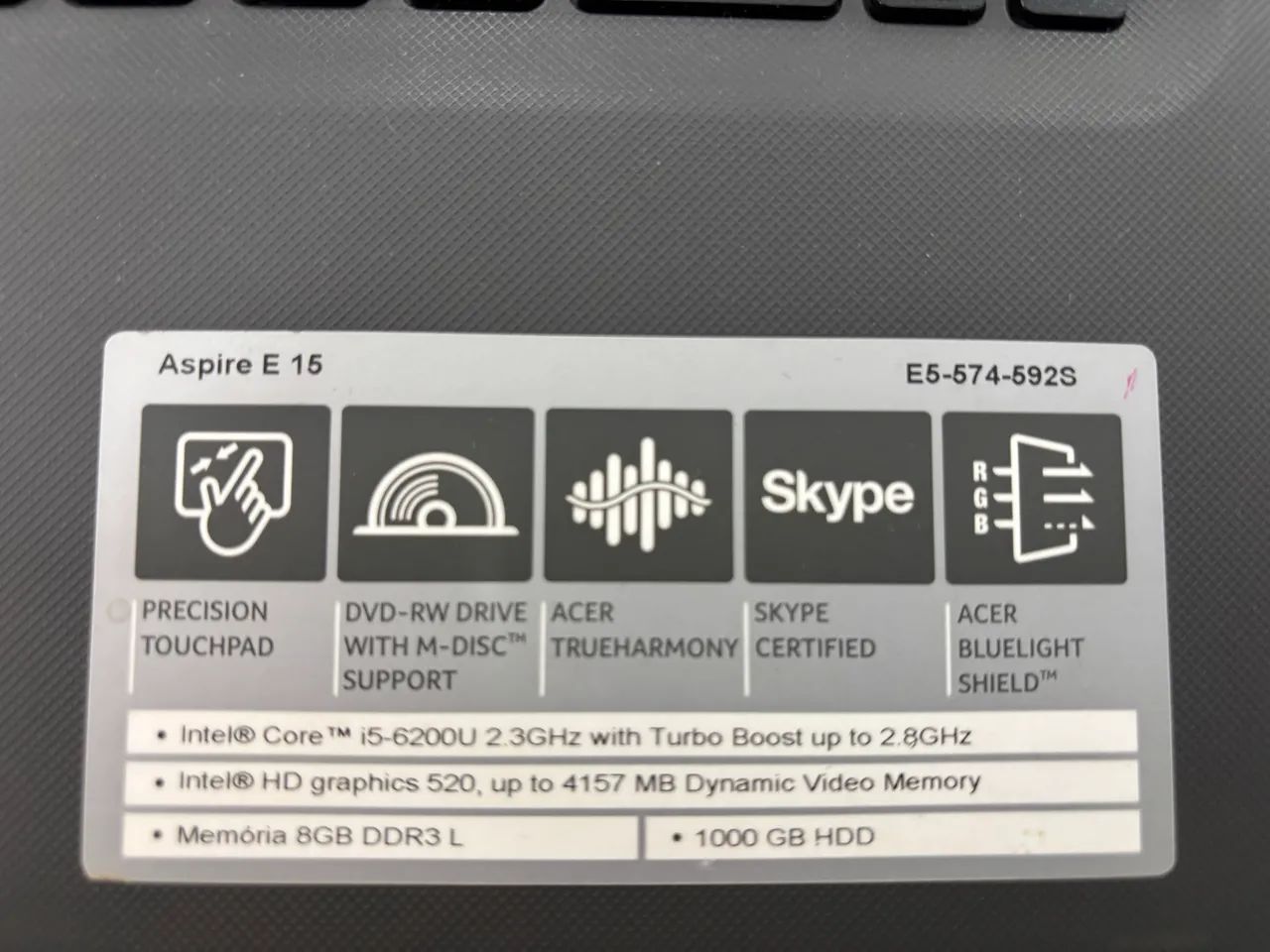 Notebook Acer Aspire E15 Core I5 8GB SSD 250GB - Foto 3