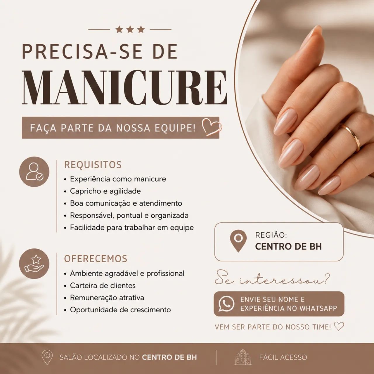 Contratação de manicure 