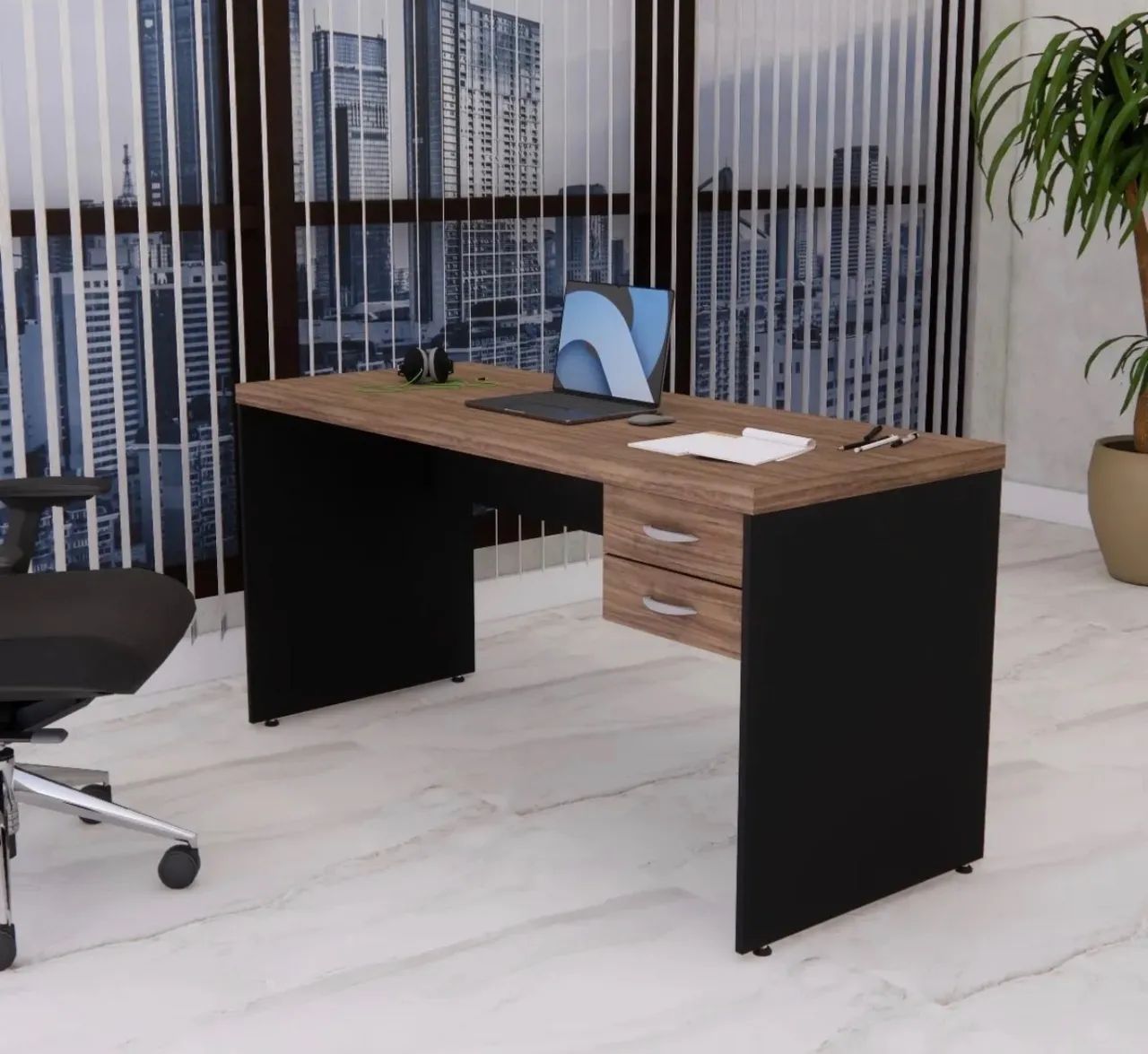 MESA DE ESCRITORIO 1.50x0.70 com gavetas LOJA IKONOFFICE  - Foto 3