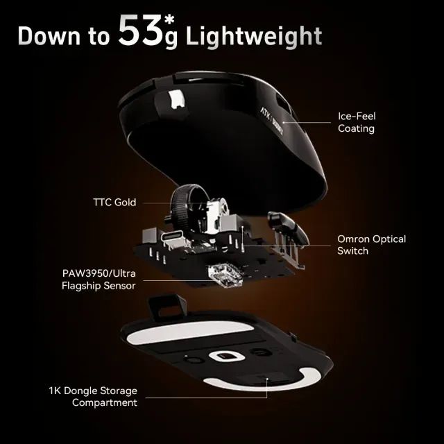 Atk Dragonfly A9 Plus LightWeight Mouse (Rosa) - Foto 5