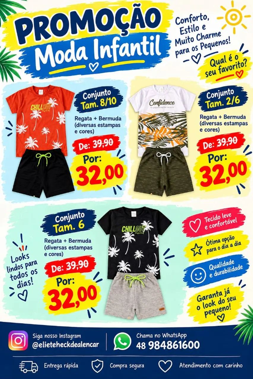 Conjuntos verão meninos 