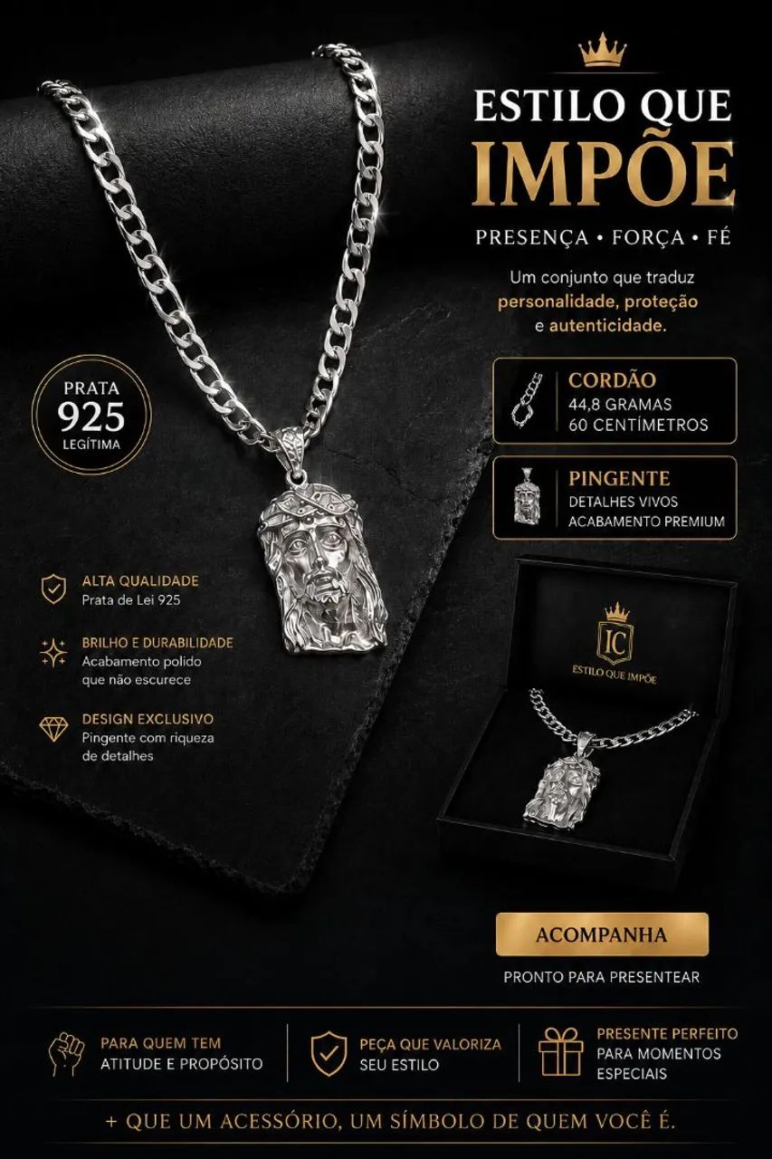 Cordão de Prata + Pingente 