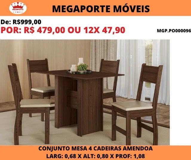 MESA DE JANTAR 4 CADEIRAS  - Foto 2