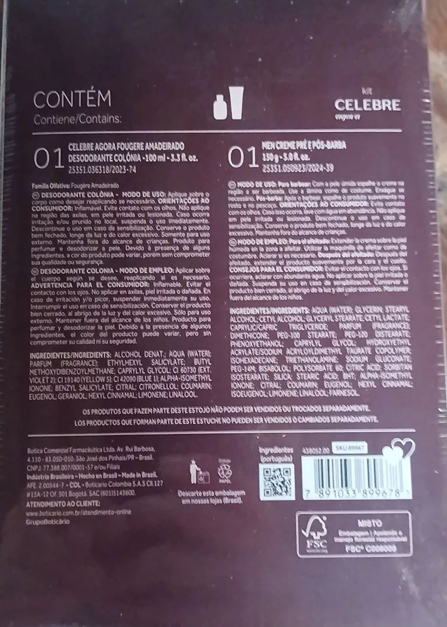 Kit Masculino O Boticário Celebre  - Foto 2