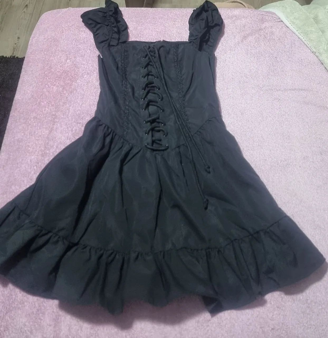 Vestido preto/gótico com corset - Foto 2