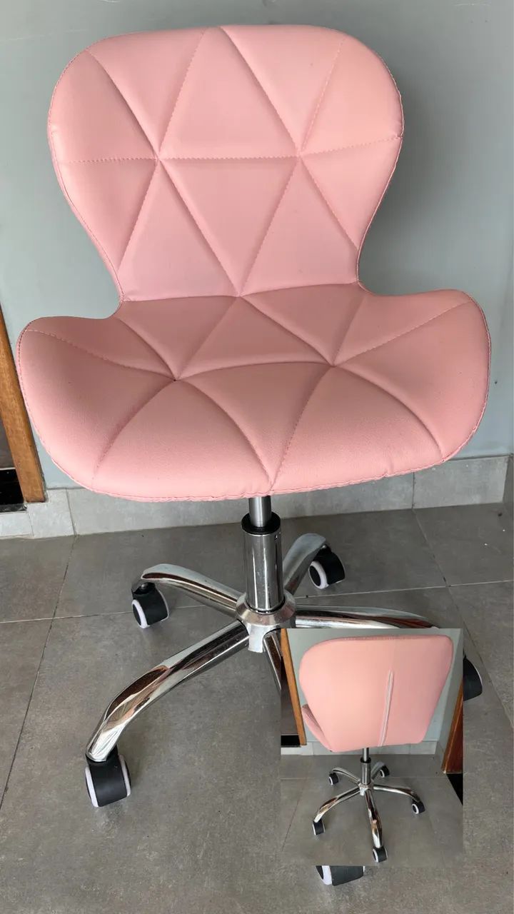 Cadeira Eiffel Slim Giratória com Estofado Penteadeira Base Cromada Evolux - Foto 3