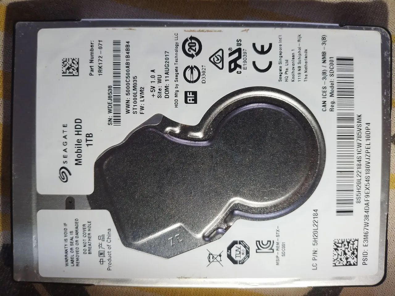? HD Seagate 1TB SATA 2,5" ST1000LM035 Funcionando