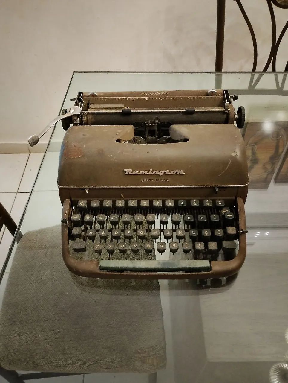 Máquina de escrever remington quiet riter relíquia 