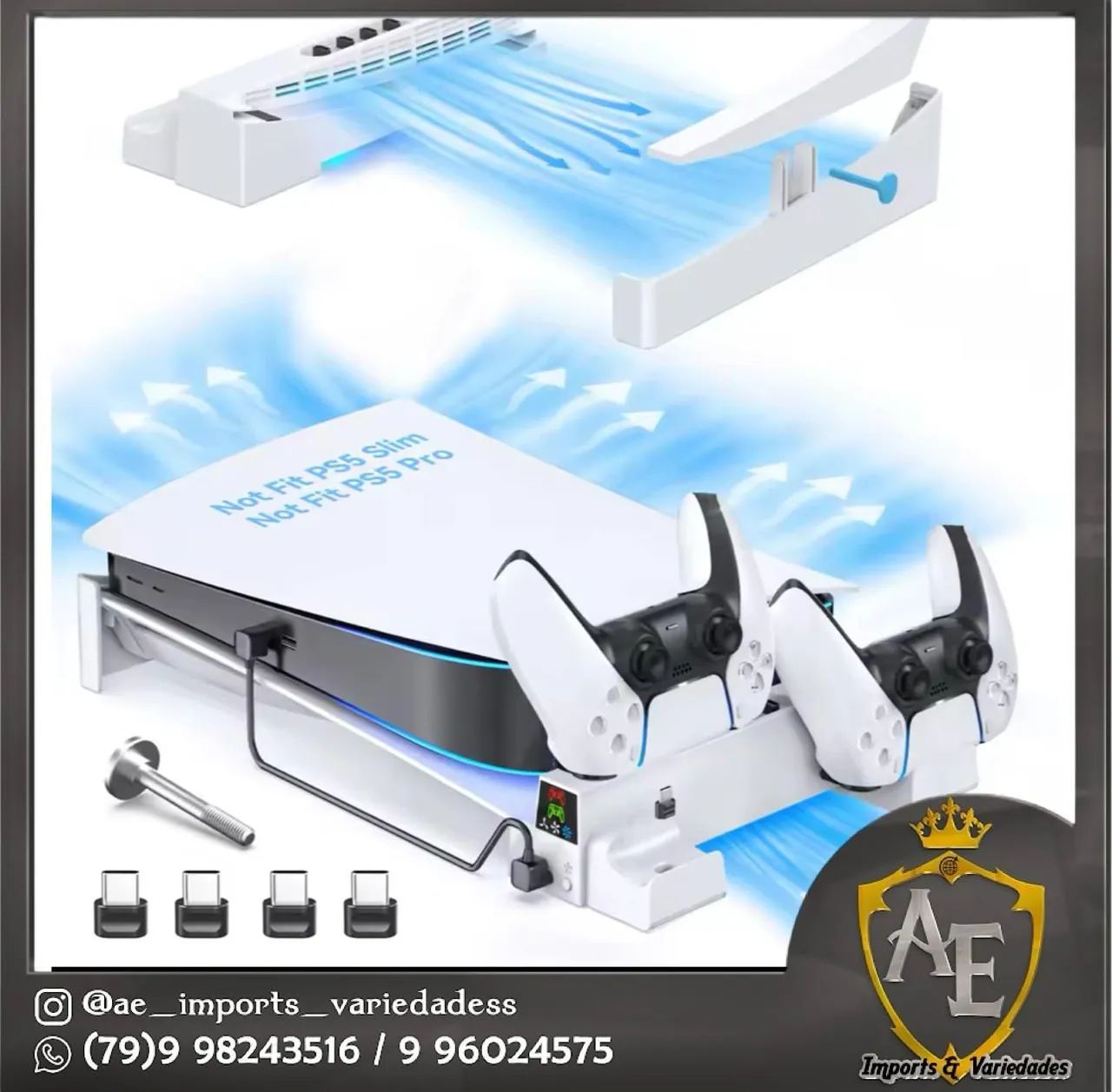 Base para ps5 horizontal com cooler