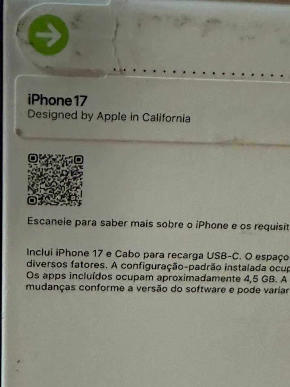 IPHONE 17 branco 256G - Foto 5