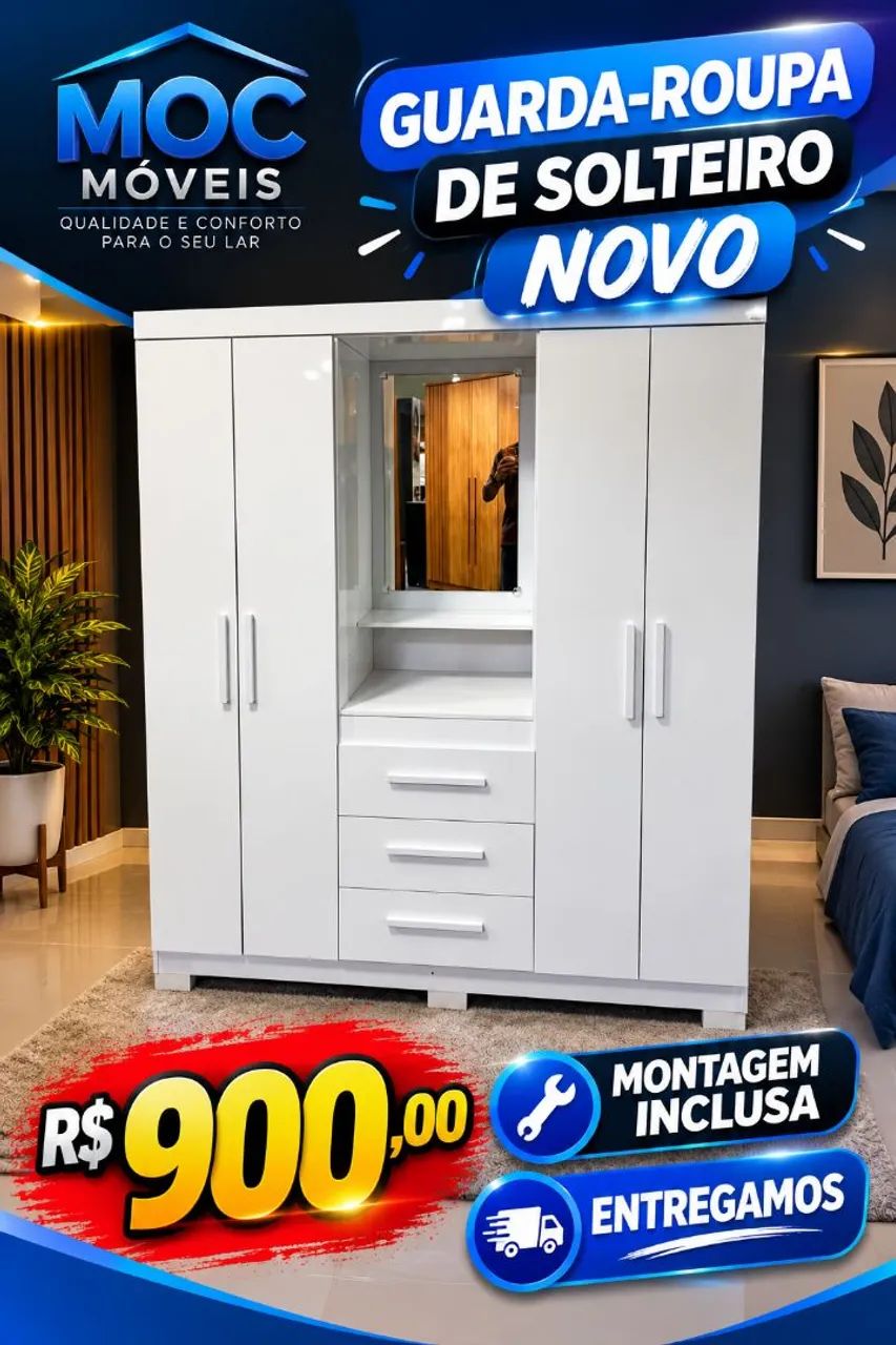 GUARDA ROUPA DE SOLTEIRO NOVOS.