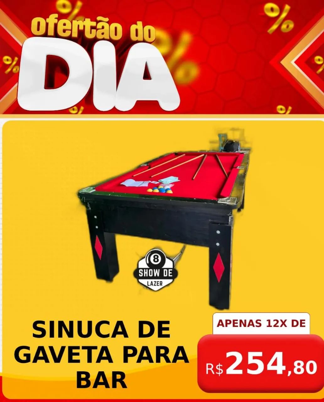 Sinuca De Gaveta Para Bar preta Em Promoção  - Foto 3