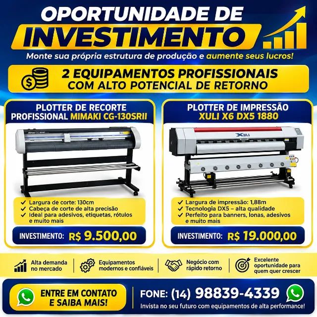 Plotter de impressão e plotter de recorte