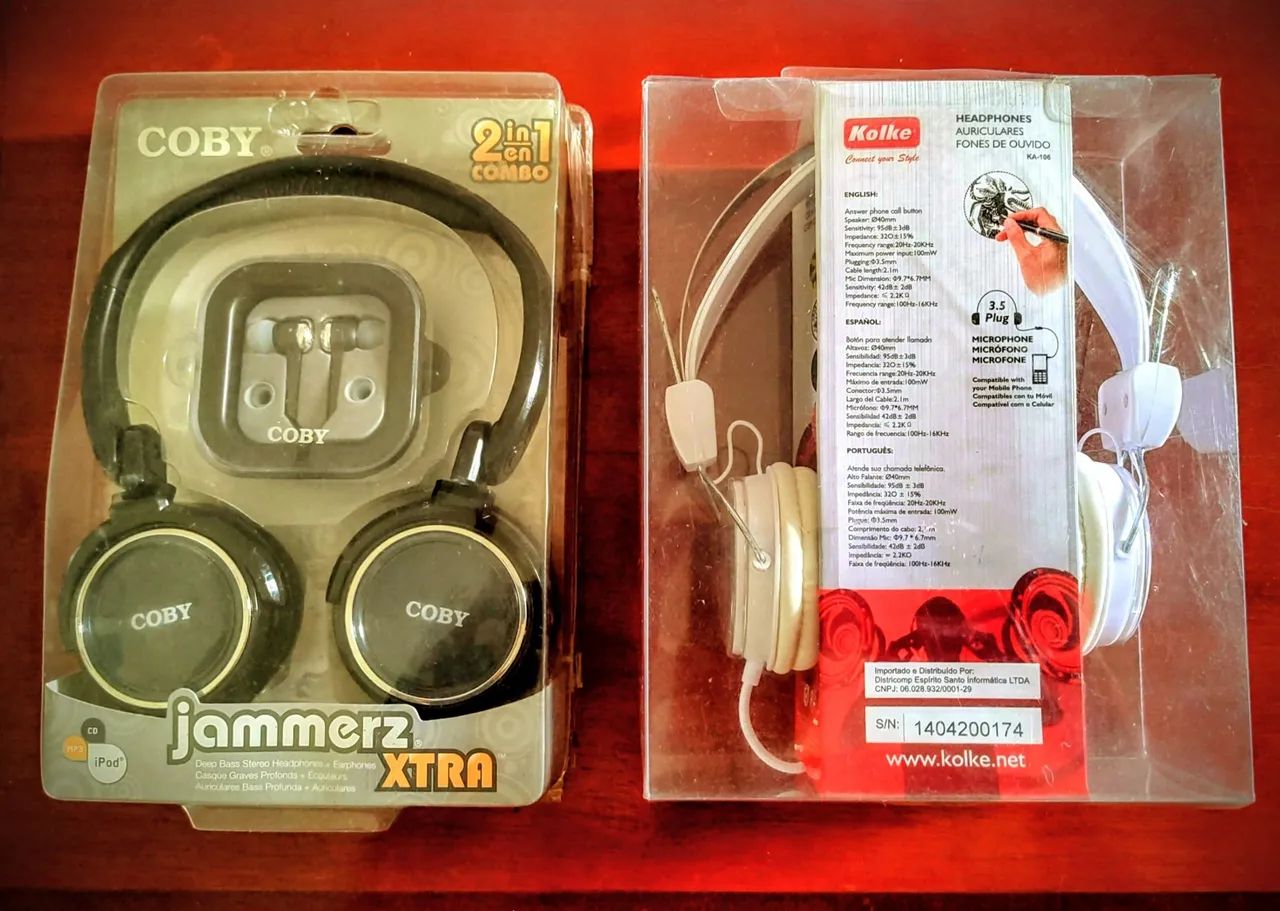 02 fones de ouvido.