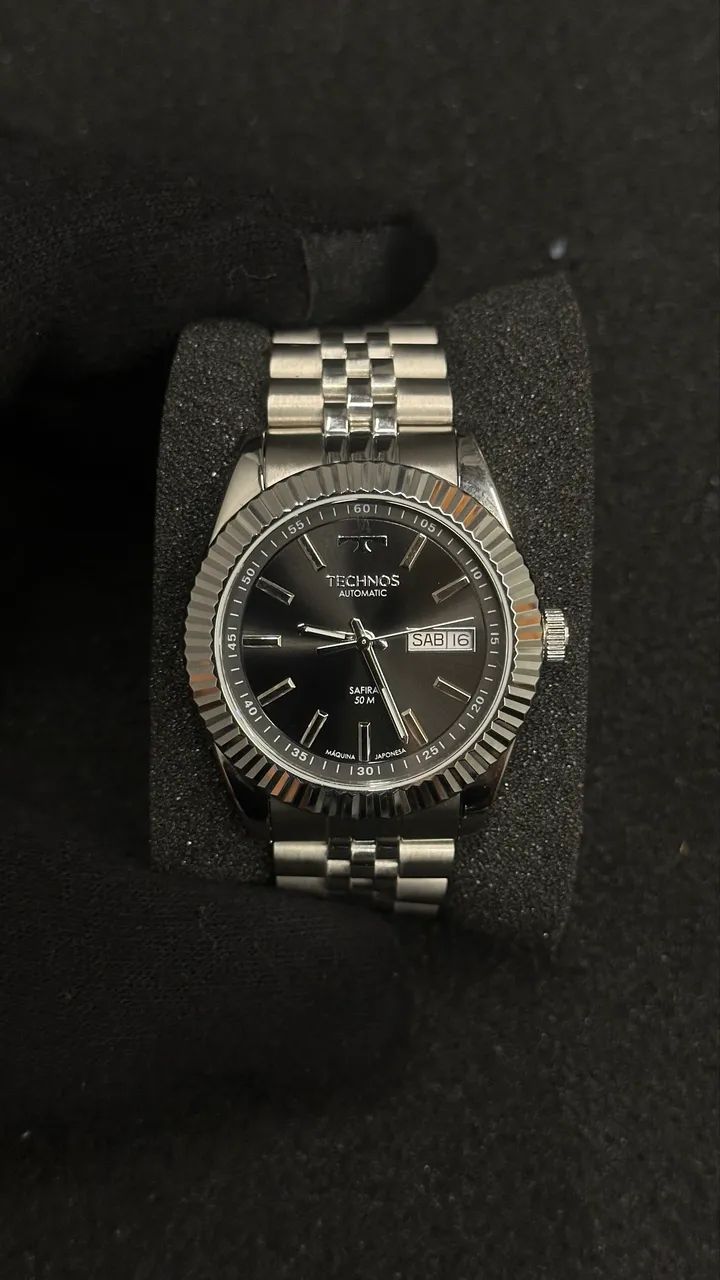 Technos Masculino Automático Riviera Prata referência 8205PU/1P