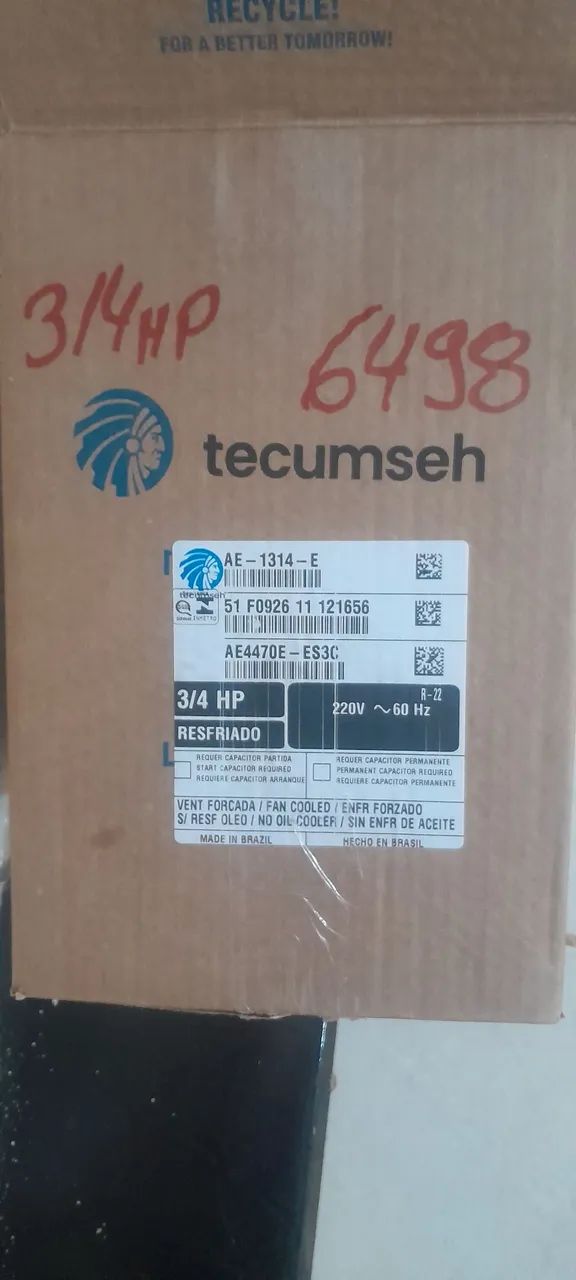 COMPRESSOR TECUMSEH 3/4 HP - R22 - 220V - Foto 2