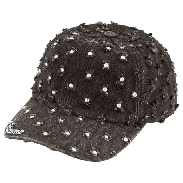 Boné Supreme - Hole Punch Rhinestone Denim 6-Panel - Foto 3