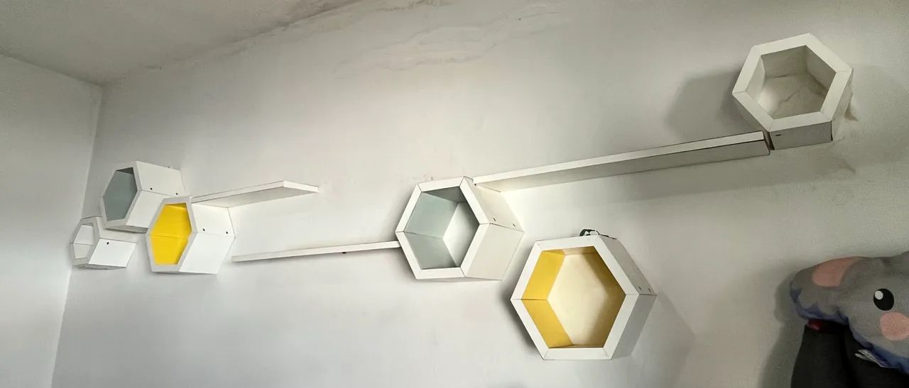 Conjunto de Nichos Hexagonais Decorativos para Parede - Design Moderno - Foto 4