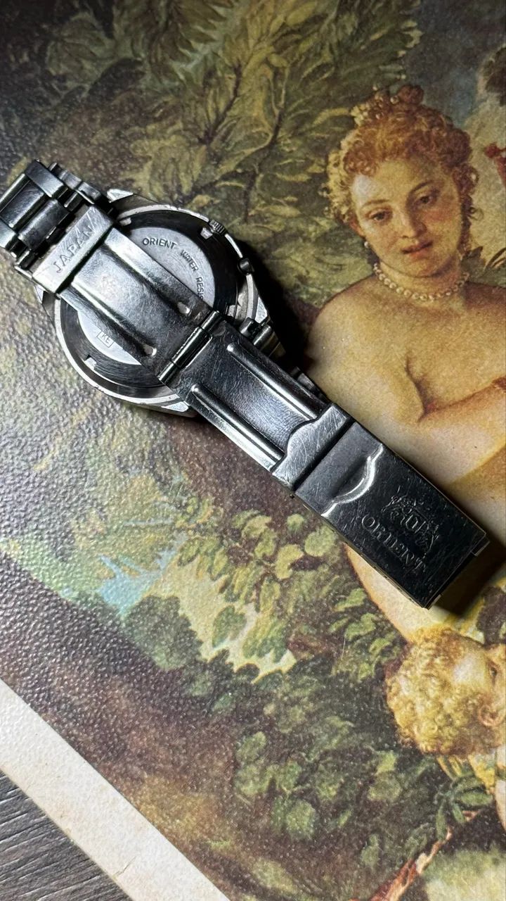 relógio orient 3 estrelas azul vintage automático - Foto 3