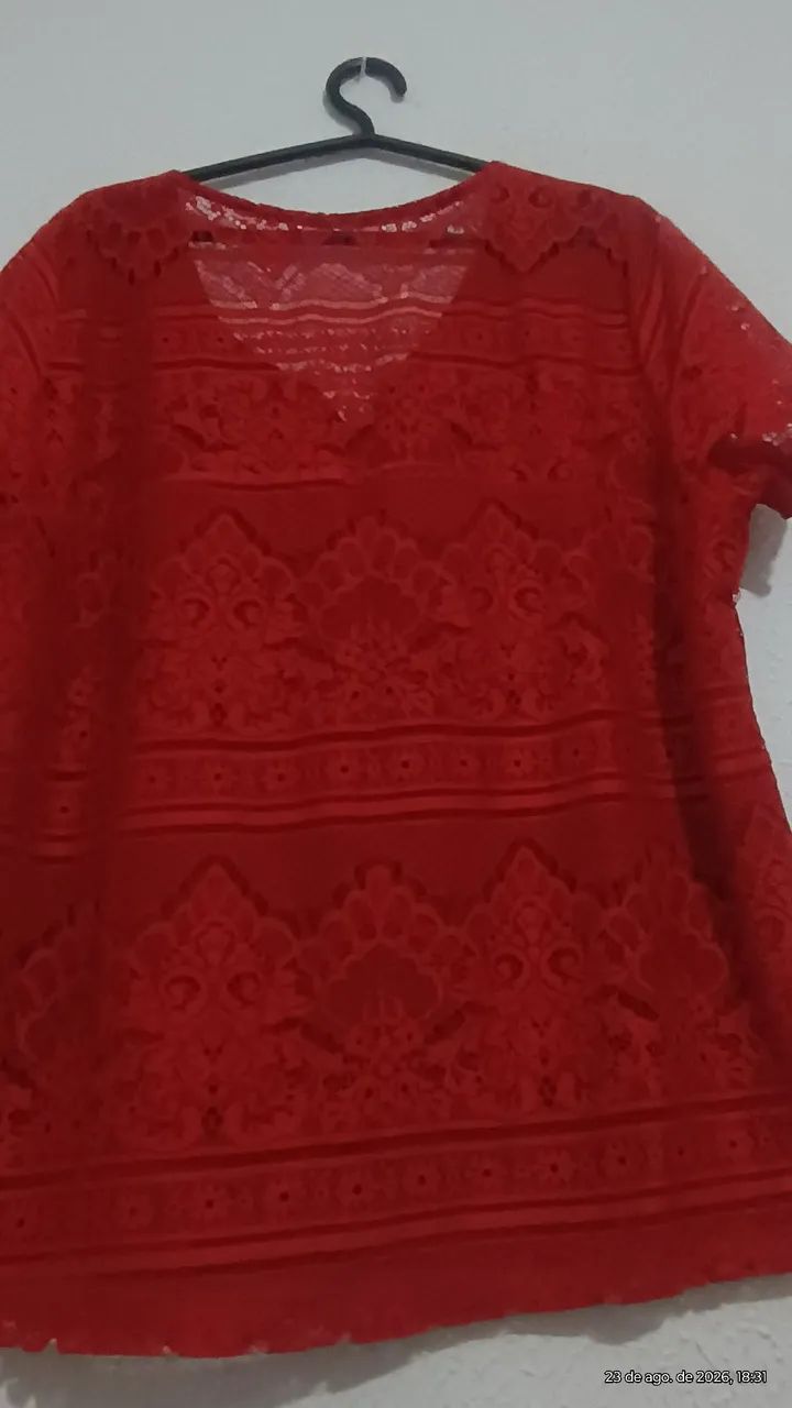 Linda blusa de renda forrada  - Foto 5