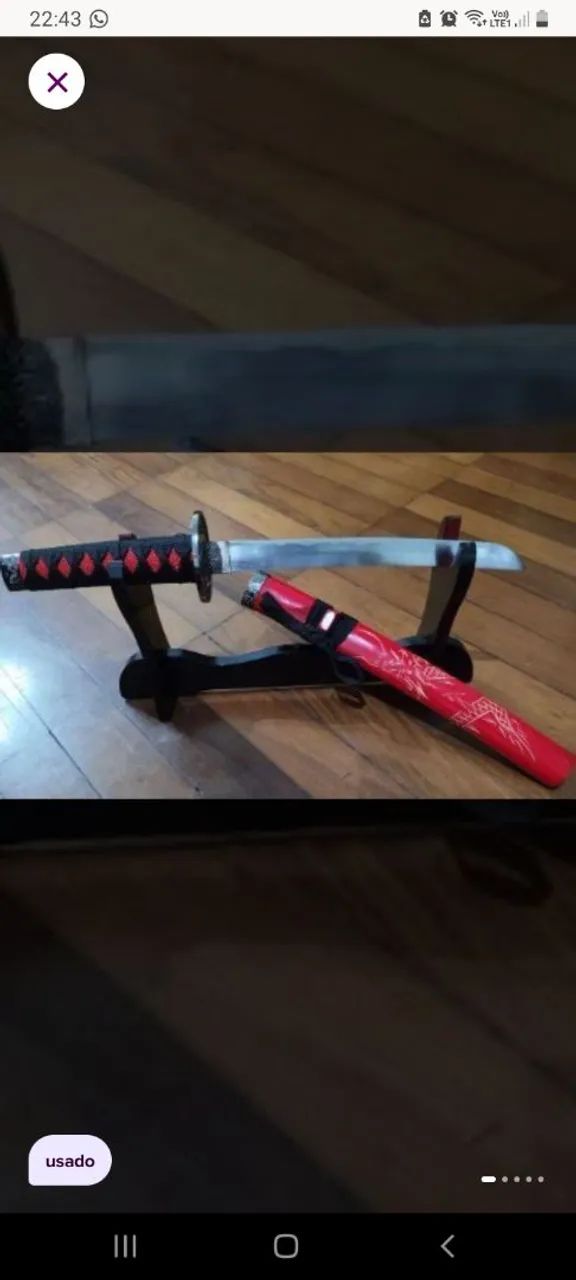 Espada tanto samurai de decoração com bainha  - Foto 4