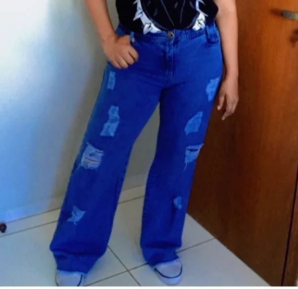 Cal ça jeans wide leg - yets  - Foto 2