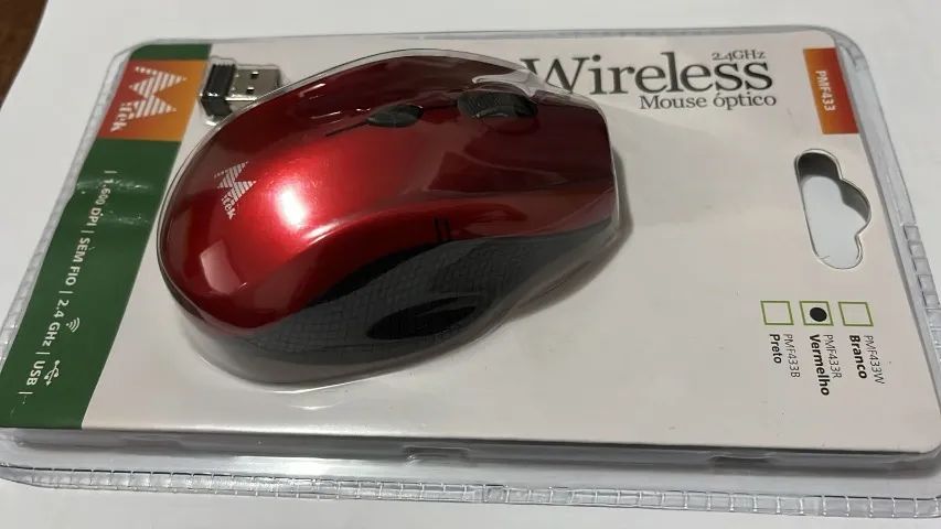 MOUSE OPTICO SEM FIO WIRELESS 2.4GHZ 1600 DPI USB PMF433