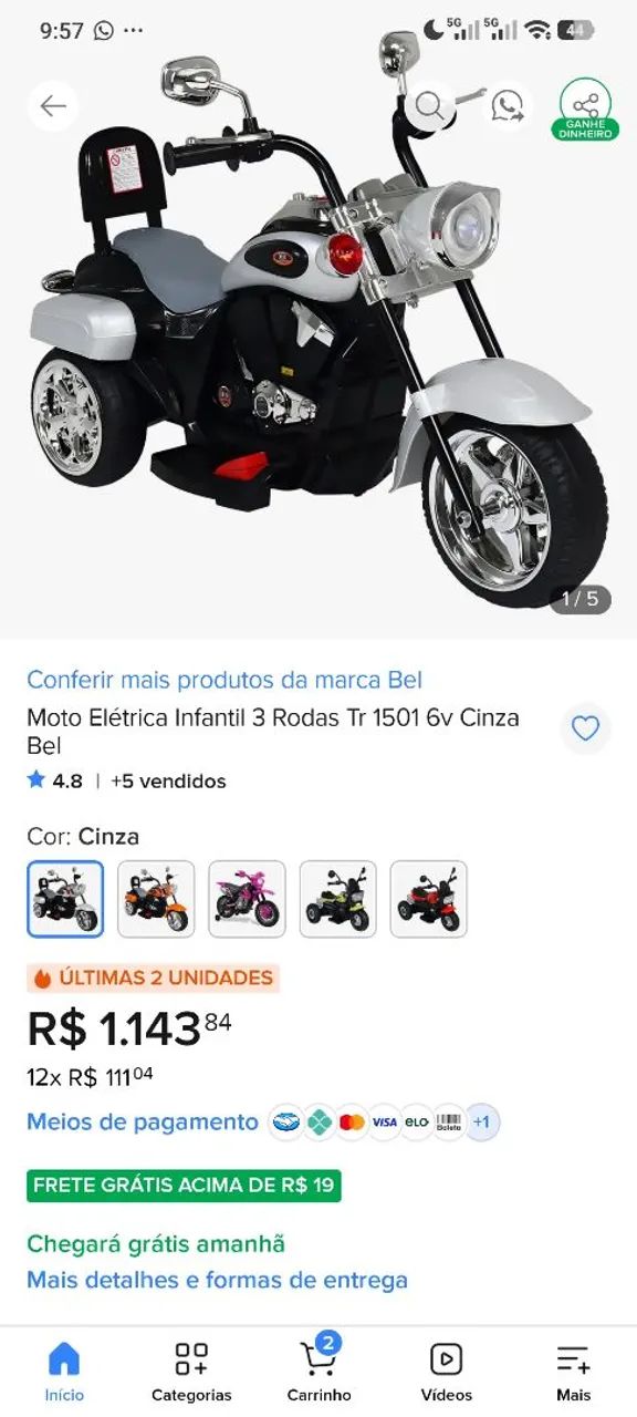 Vendo moto elétrica infantil  - Foto 2