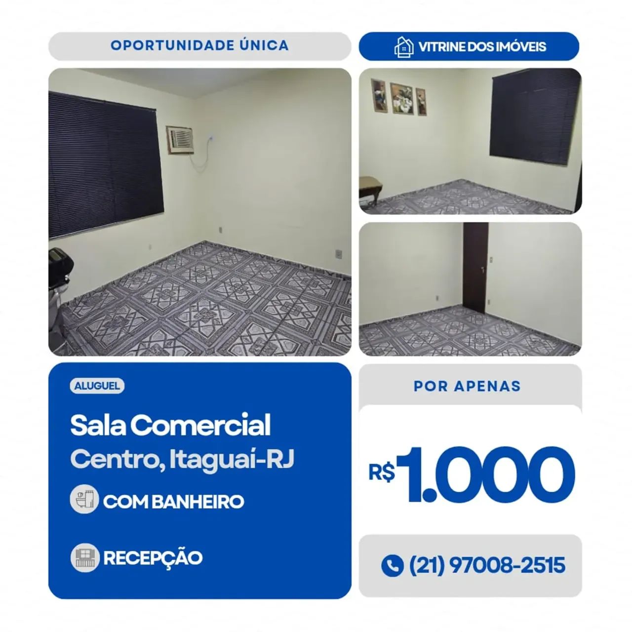 #ALUGO Sala Comercial no Centro, Itaguaí-RJ.