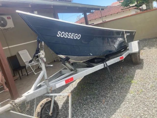 Barco Alumínio 5m + Motor Mercury 15 HP + Carreta