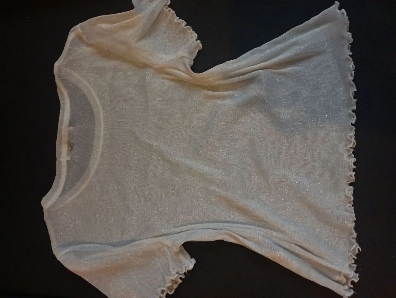 Camiseta transparente com brilho - Foto 3