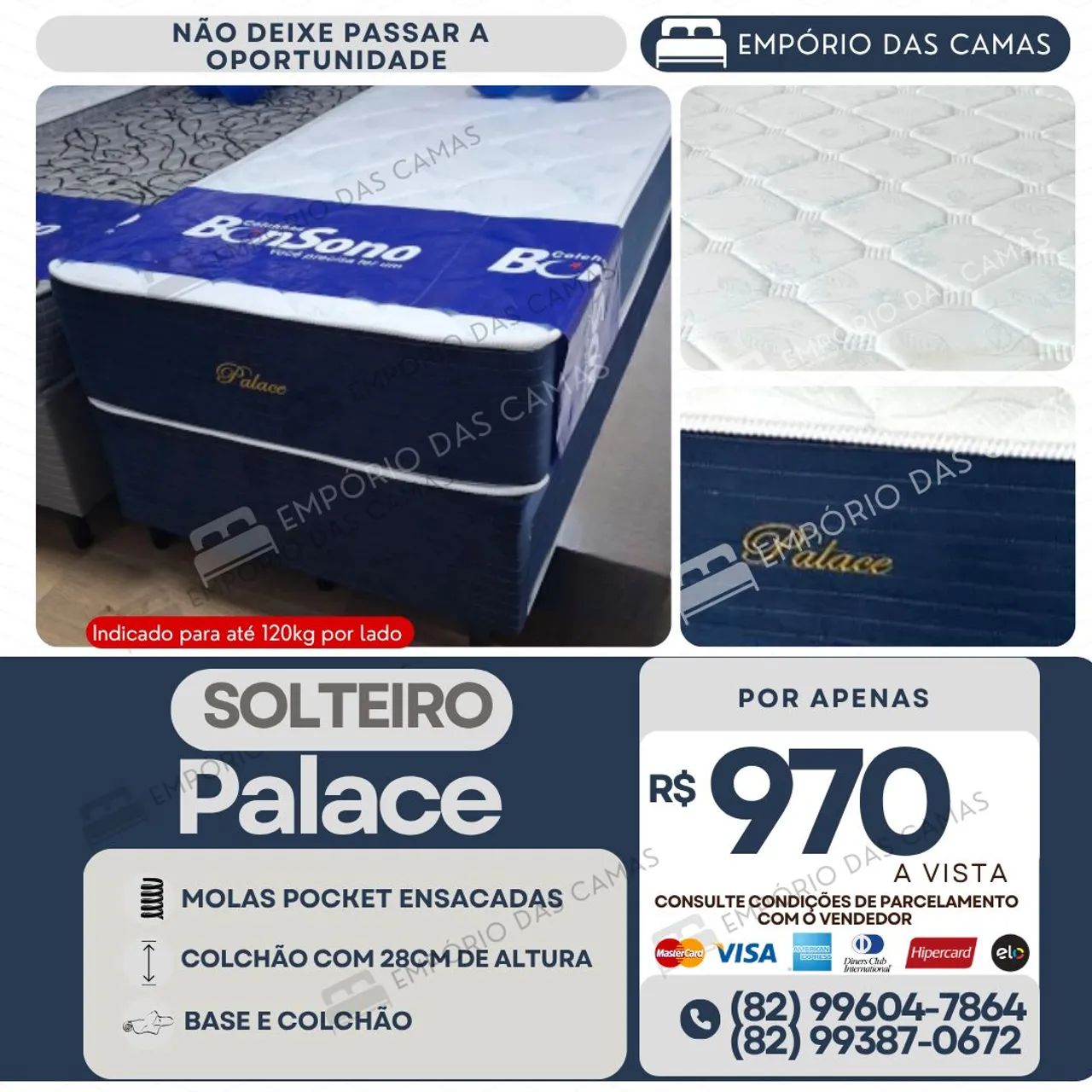 Cama solteiro bonsono molas ou espuma base e colchão  - Foto 4