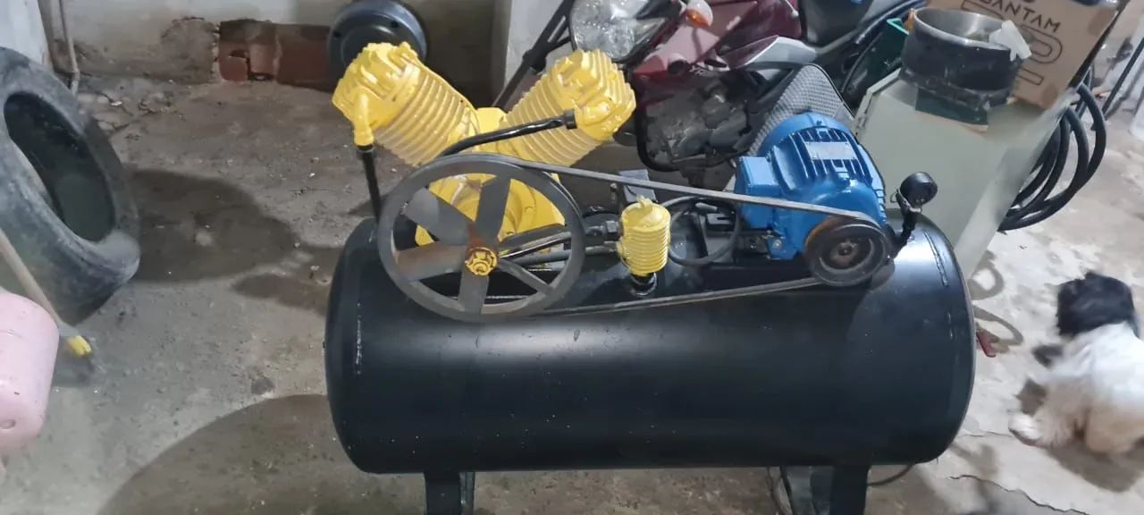 Compressor de ar 200l motor weg 2cv trifásico 
