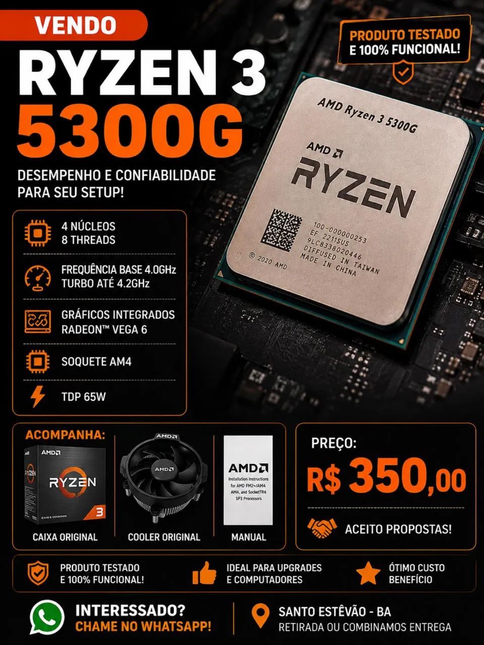 VENDO RYZEN 3 5300G