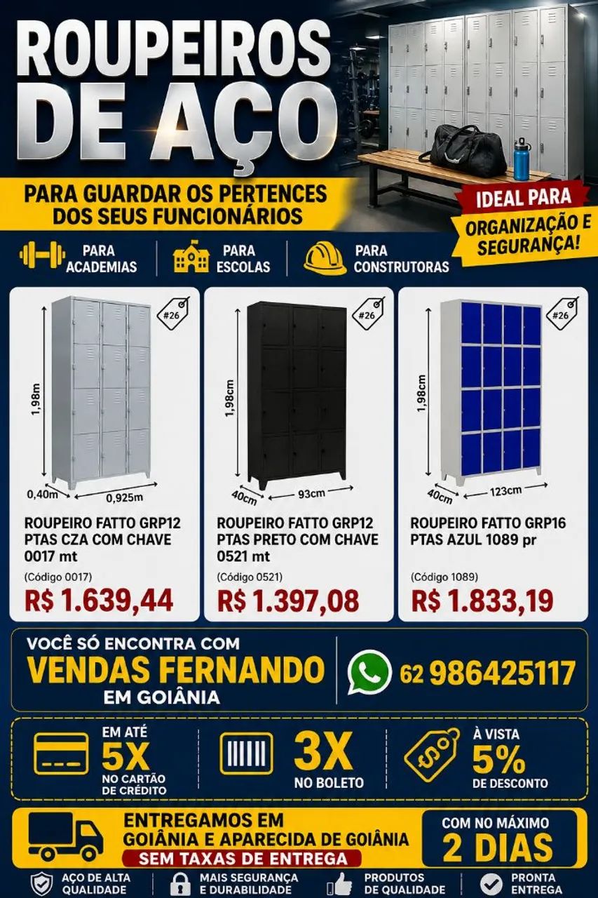 ROUPEIROS DE AÇO E MÓVEIS PARA ESCRITÓRIO  - Foto 3