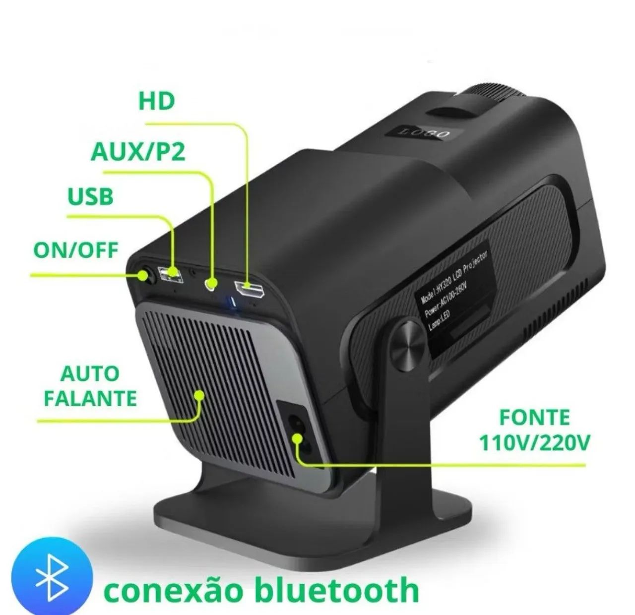Projetor Portátil Ultra HD projeta até 150 polegadas para a Copa do Mundo - Foto 2