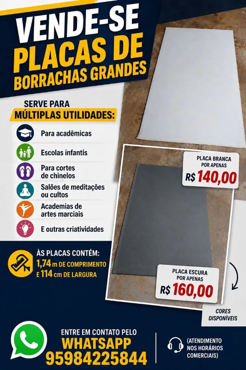 Vende-se placas de borracha 