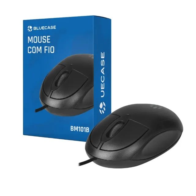 Mouse Ótico USB com fio 1200DPI Bluecase BM101B Preto
