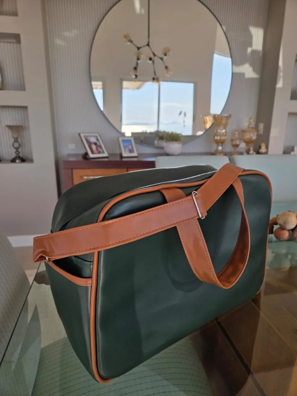 Bolsa Maternidade Mappyng - Nova, cores neutras (nude, marrom e verde escuro) - Foto 4