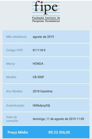 Honda CB500F 2018 ABS Azul CB 500F CB500 F VDO/TROCO - Foto 8