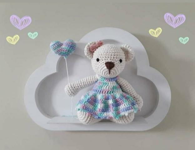 Nuvem MDF com amigurumi - Foto 6