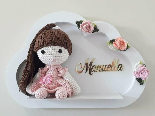 Nuvem MDF com amigurumi - Foto 2