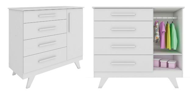 Frete Grátis* Quarto de Bebê Armário, Cômoda e Berço - Confort Retrô *NOVO - Foto 4