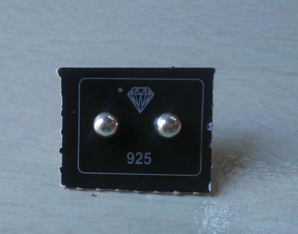 Brinco de Prata 950 Bola 5mm