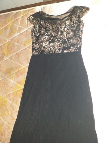 Vestido de Festa preto com paetês dourados - Foto 2