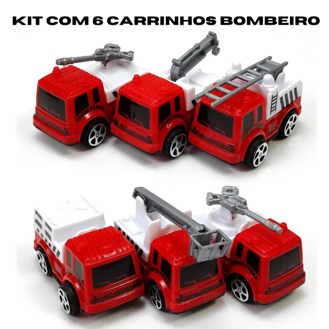 Kit Com 4 Veículos Bombeiros Em Ação - Conjunto Bombeiro Com Onibus E  Caminhões - Caminhão Fire Recue - Brinquedo Carrinho Infantil